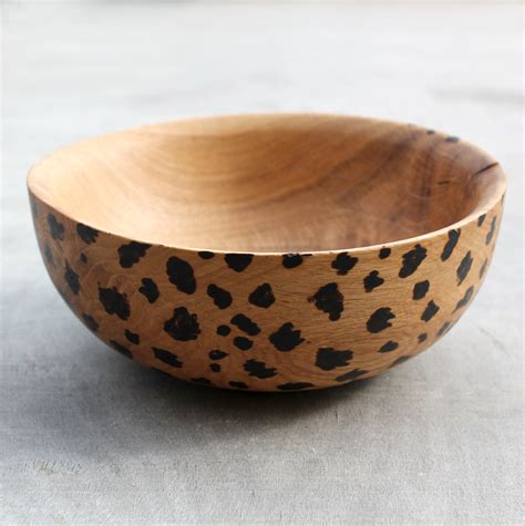 Buy Wooden Bowl Decor Deep Leopard Oak Bowl 2 Lee Borthwick