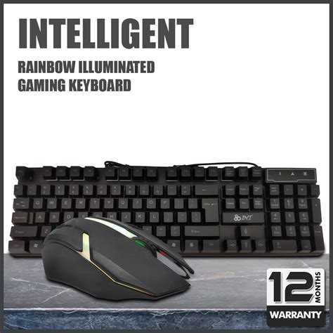 Intelligent Dt A Illuminated Gaming Keyboard With Mouse Usb Plug Type Rgb Lighting