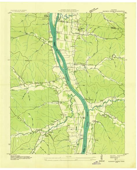 1936 Harmon Creek Tn Tennessee Usgs Topographic Map Topographic