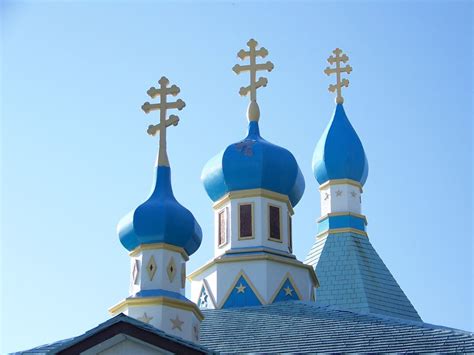 The Spires Of The Russian Orthodox Church In Ninilchik Alaska