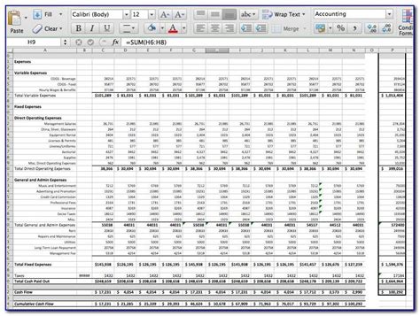 Pro Forma Cash Flow Statement Template Excel