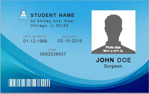 Id Card Template Word Free