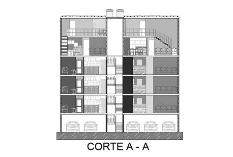 Autocad Apartment Building Section Drawing Dwg File Cadbull Apartment