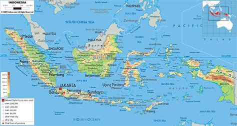 Physical Map Of Indonesia Ezilon Maps