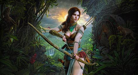 Archer Lara Croft Tomb Raider Video Game Characters Artwork Bow