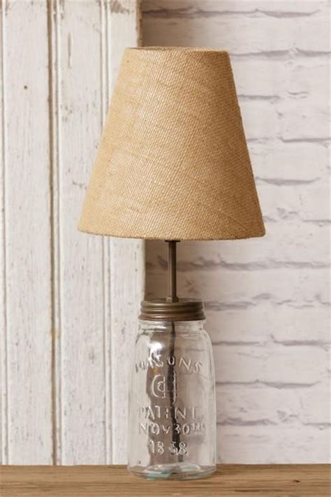 New Primitive Antique Vintage Style Clear Mason Jar Lamp Electric Table