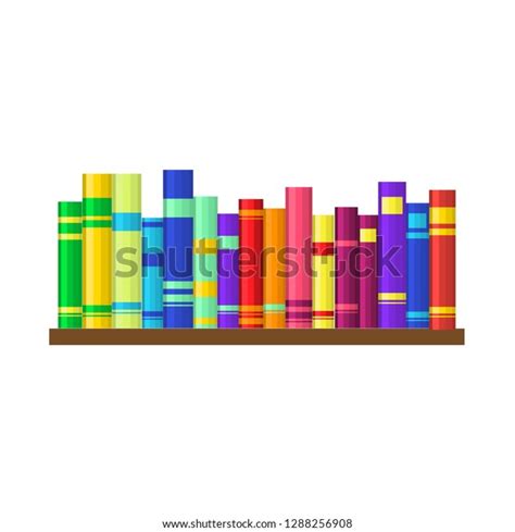 Shelf Colorful Books Home Library Vector Stock Vector Royalty Free 1288256908 Shutterstock