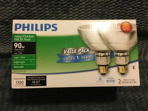 Philips 90 Watt Par38 Halogen Indooroutdoor Flood Light Bulb 2 Pack
