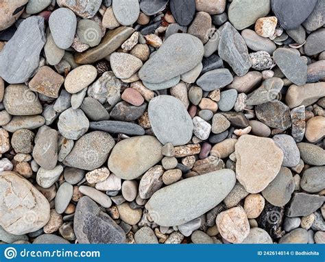 Sea Pebbles Small Stones Gravel Texture Background Pattern Stock