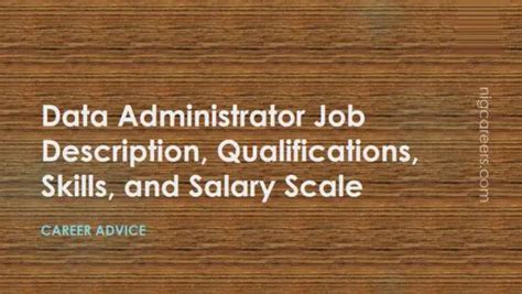 Data Administrator Job Description Skills And Salary