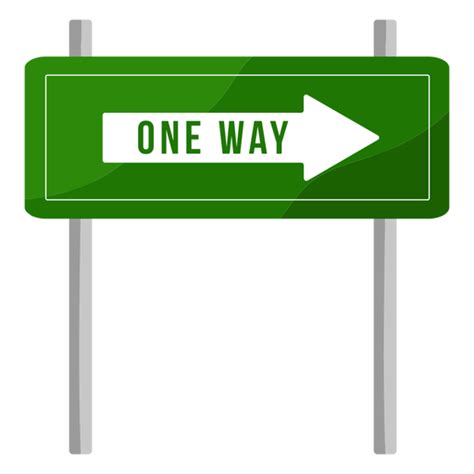 Green One Way Sign Flat Transparent Png And Svg Vector File
