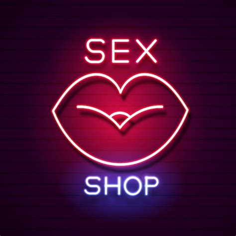 Letrero De Neón De Sex Shop Banner De Tienda De Adultos Ilustración Vectorial Vector Premium