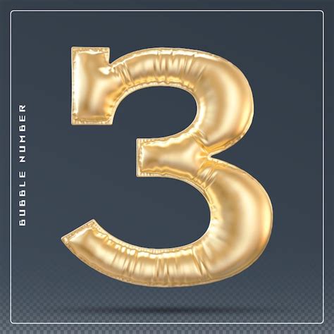 Premium Psd Bubble Golden Number