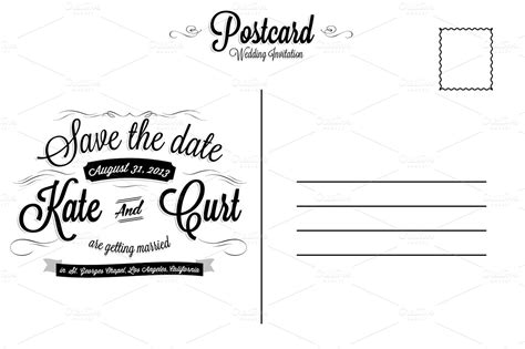 vintage wedding invitation postcard card templates
