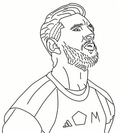 La Cara De Lionel Messi Para Colorear Imprimir E Dibujar Coloringonly