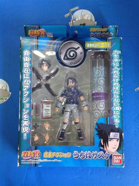 Naruto Bandai 2003 Sasuke Ninja Action Figure With Scroll Nrfb