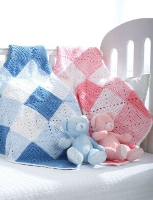 Double Diamond Blanket In Bernat Softee Baby Solids Knitting Patterns