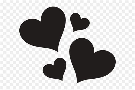 Conversation Heart Silhouette Черные Сердечки Пнг Hd Png Download