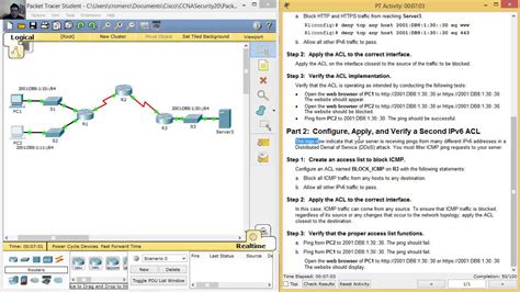 4134 Packet Tracer Configuring Ipv6 Acls