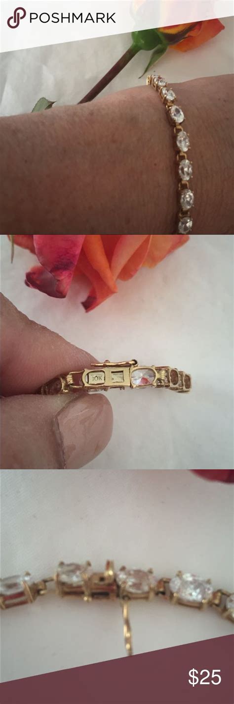 10k Gold Stamped Cz Tennis Bracelet