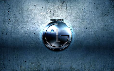 Download Wallpapers Lg Metal Logo Blue Metal Background Artwork Lg