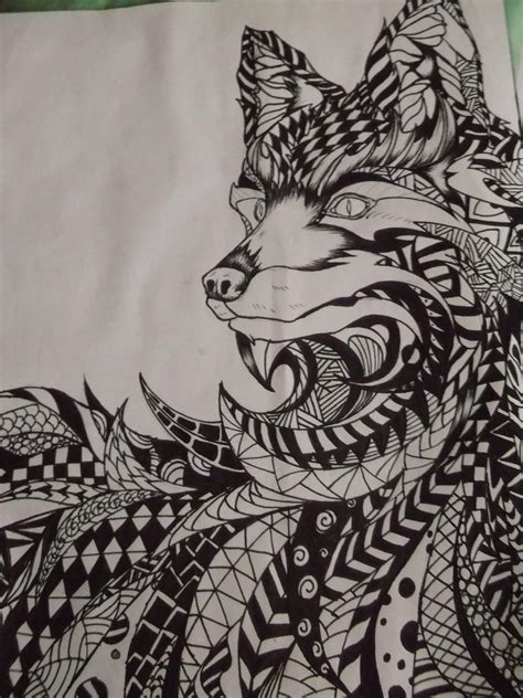 Zentangle Art Wolf By Theralphotk On Deviantart