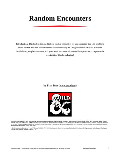 Random Encounters Dungeon Masters Guild Dungeon Masters Guild