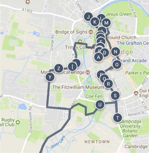 The Ultimate Cambridge England Walking Tour Map Created By A