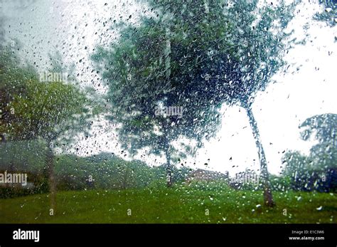 Wind And Rain Against Window Stock Photo Alamy