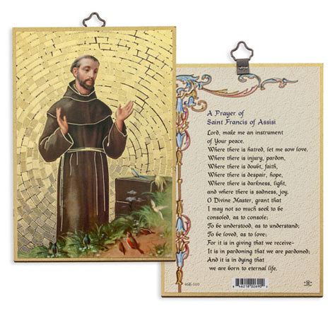 Saint Francis Peace Prayer 4x6 Mosaic Plaque