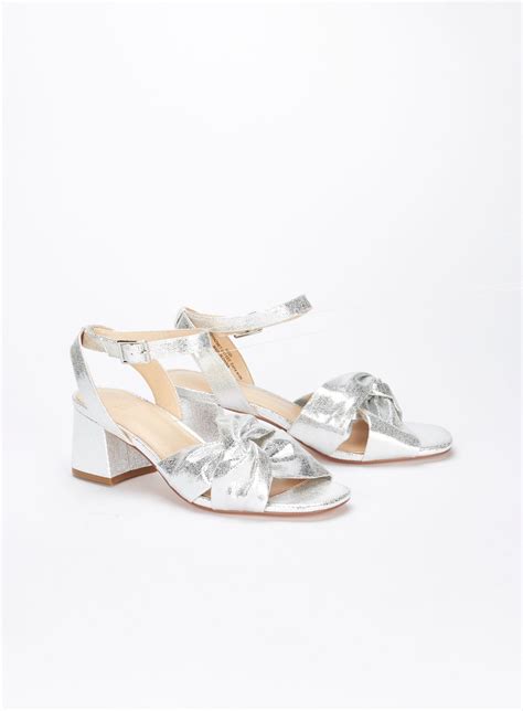 These Metallic Silver Knotted Front Sandals Are A Great New Addition To