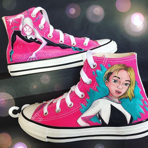 Gwen Stacy Converse Shoes Hand Painted Shoes Shoes Painted Shoes