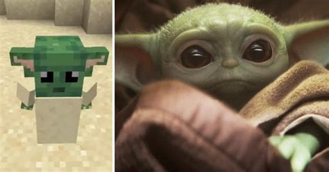 A Dedicated Fan Added Baby Yoda Character To Minecraft Small Joys