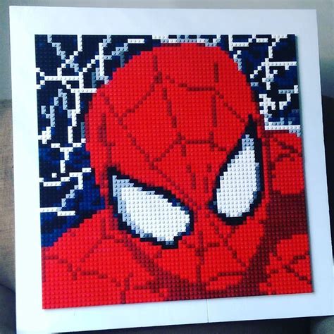 Spider Man Lego Mosaic By Brickablocks 8000 Lego Studs 24x24
