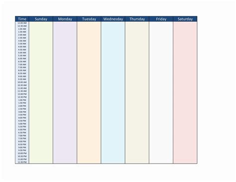 7 Day Week Schedule Template Lovely 25 Of 7 Day Week Calendar Template