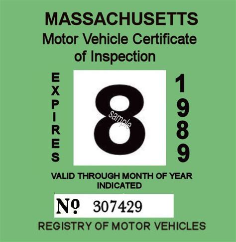 1989 Massachusetts Inspection Sticker Bob Hoyts Classic Inspection