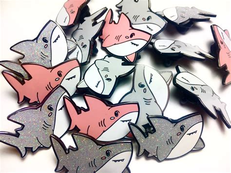 chunky shark hard enamel pin hard enamel pin cute pins pin patches