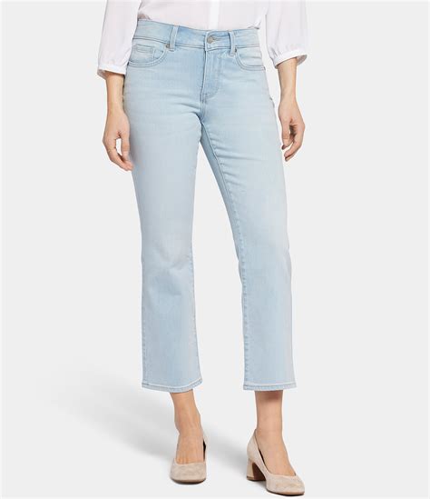 Nydj Marilyn Mid Rise Ankle Straight Cropped Stretch Denim Jeans