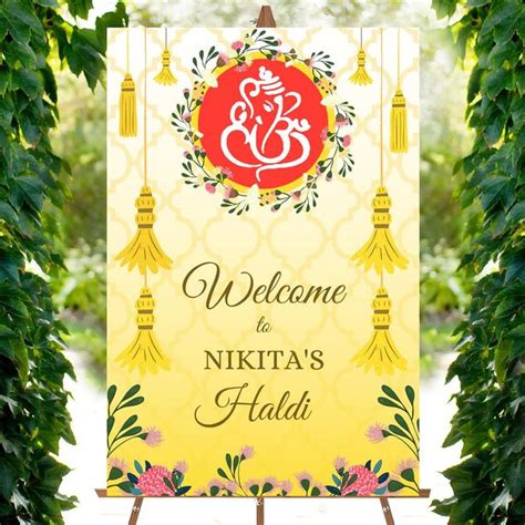 Haldi Sign Haldi Welcome Sign Hindu Wedding Haldi Sign Etsy Wedding