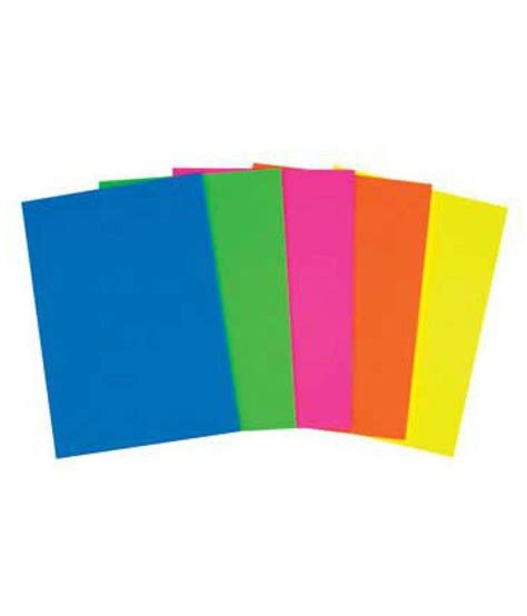A4 Color Paper Fluorescent Colours Pack Of 100 Sheets 5 Colour X 10