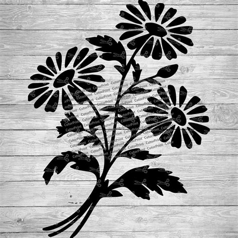 Simple Flowers Svgeps And Png Files Digital Download Files For Cricut