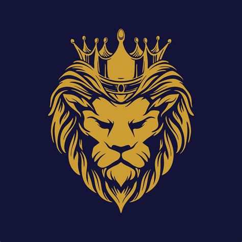 Gold Lion Head With Crown 1936125 Vector Art At Vecteezy