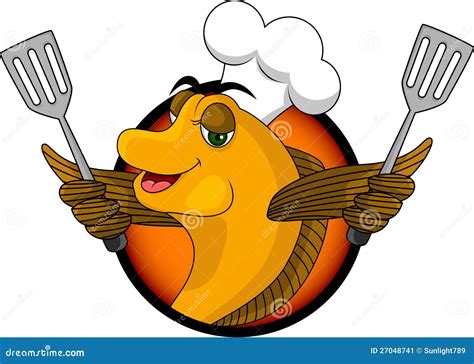Lustige Karikaturkochfische Stock Abbildung Illustration Von Farbe