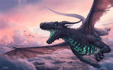 Majestic Sky Dragon Hd Fantasy Wallpaper By Stefan Koidl