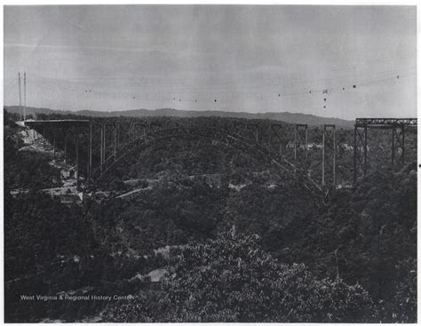 View Over New River Gorge While Bridge Is Under Construction Fayette
