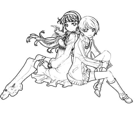 Anime Best Friends Coloring Pages Cute Best Friend Drawings Bff