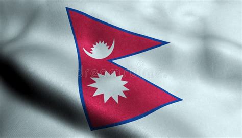 3d Waving Flag Of Nepal In The Wind Stock Illustration Illustration