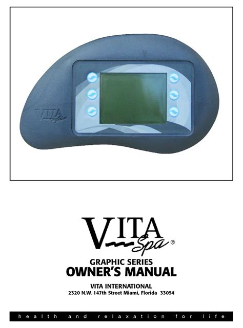 Vita Spa Graphic Series Hot Tub Owners Manual Manualslib