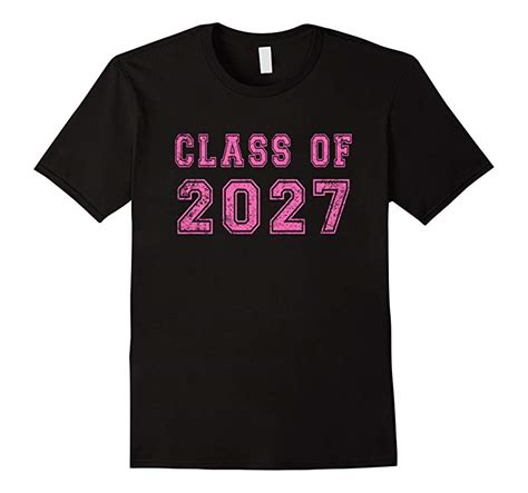 Class Of 2027 High School Graduation Date Distressed T Shirt Vaci Vaciuk