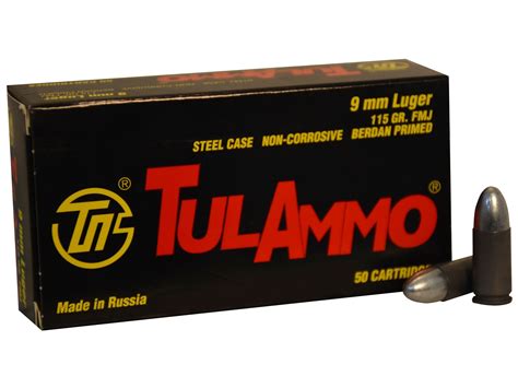 Ammo Tulammo Ammo 9mm Luger 115 Grain Full Metal Jacket Bi Metal